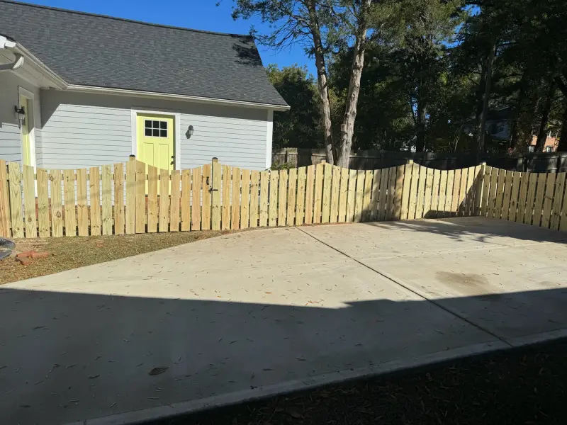 Custom wood fence installation